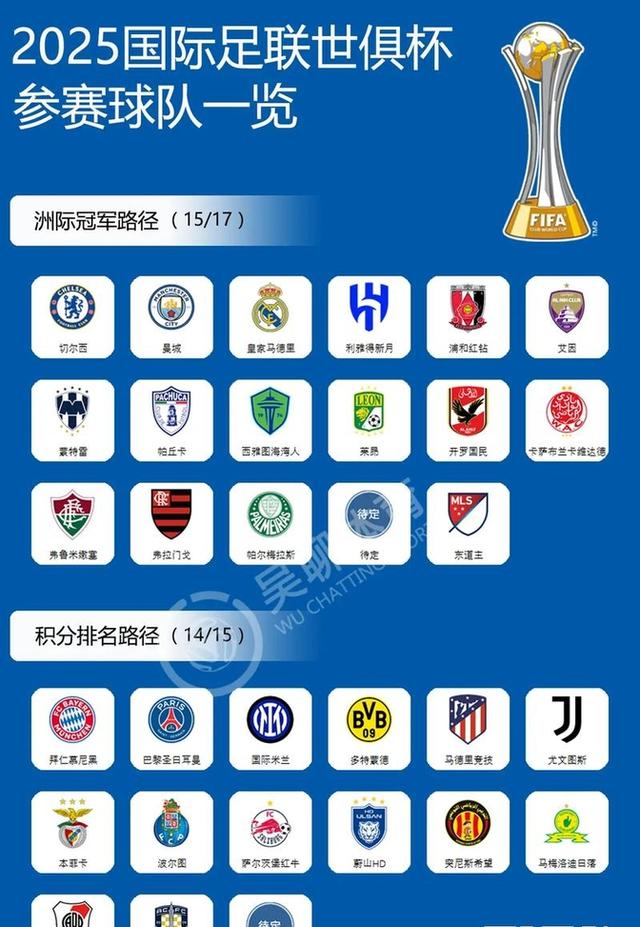 世俱杯身价榜：32支球队超百亿欧皇马居首(世俱杯7支球队)