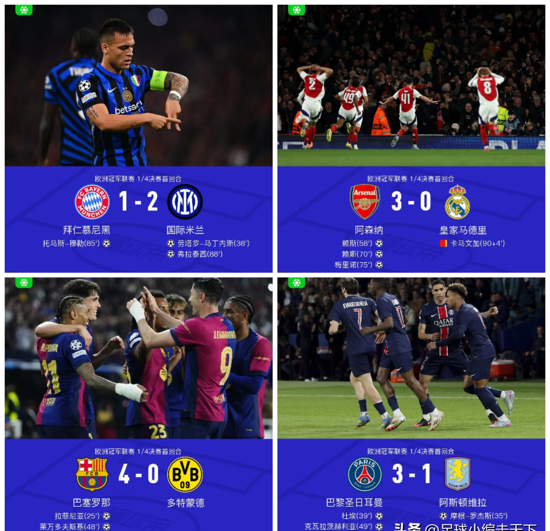 欧冠夺冠赔率:大巴黎紧追巴萨阿森纳升至第3